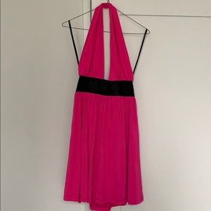 Bright, fun, flirty, low cut Bebe dress